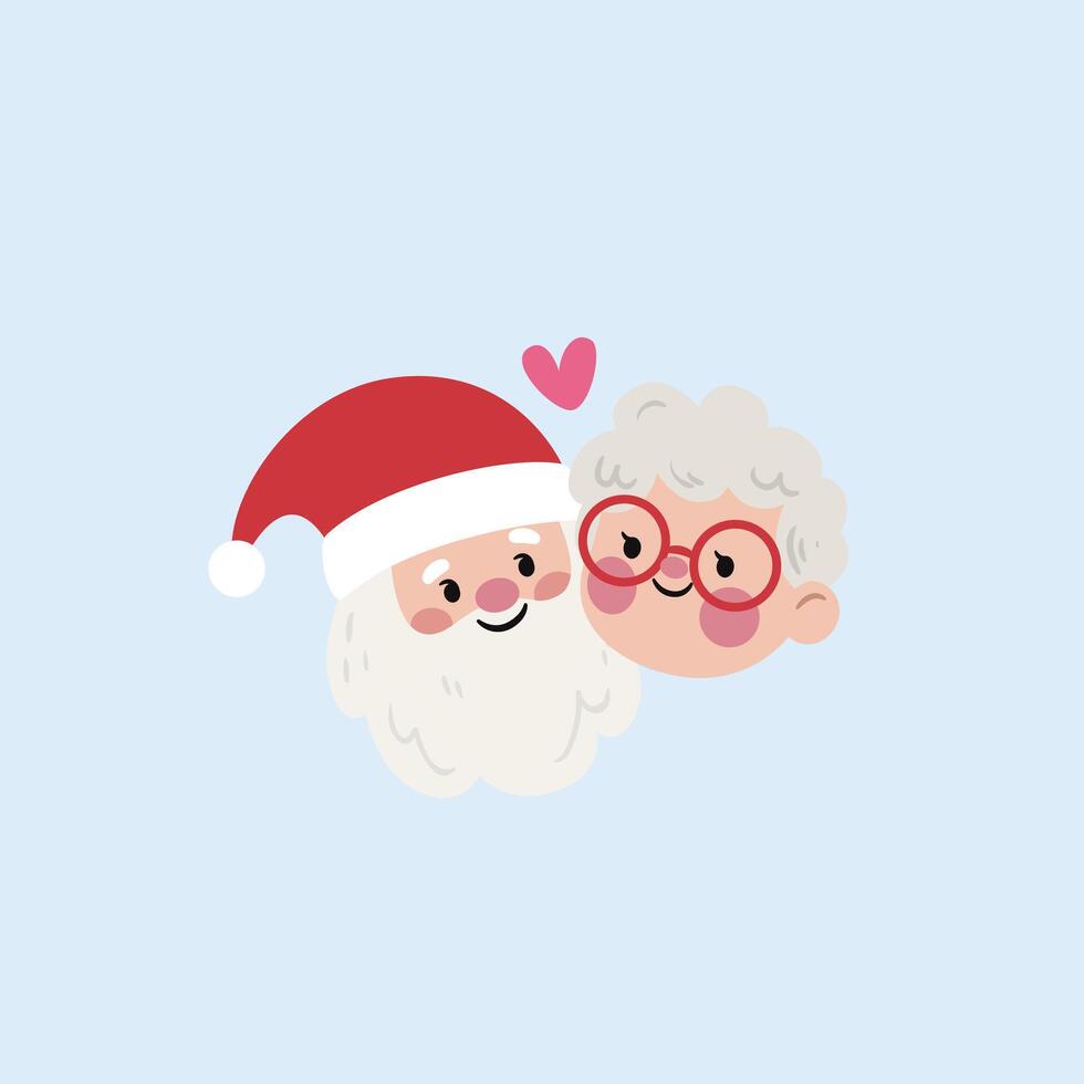 linda Papa Noel claus, feliz Navidad y contento nuevo año. plano estilo, santa claus dibujos animados personaje vector