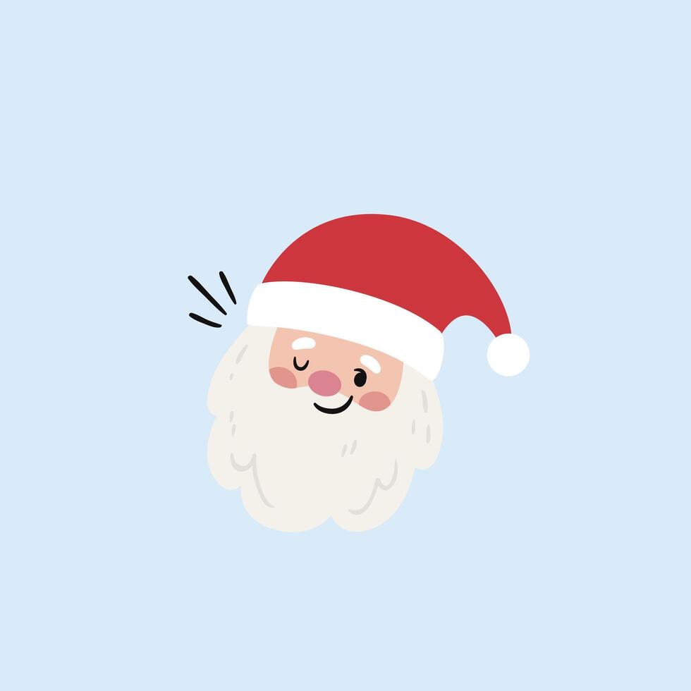 linda Papa Noel claus, feliz Navidad y contento nuevo año. plano estilo, santa claus dibujos animados personaje vector