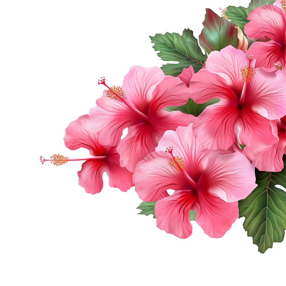 AI generated Red hibiscus flower isolated on transparent background png