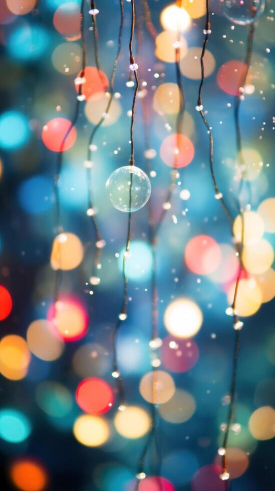 AI generated A bokeh effect photo of colorful Christmas lights