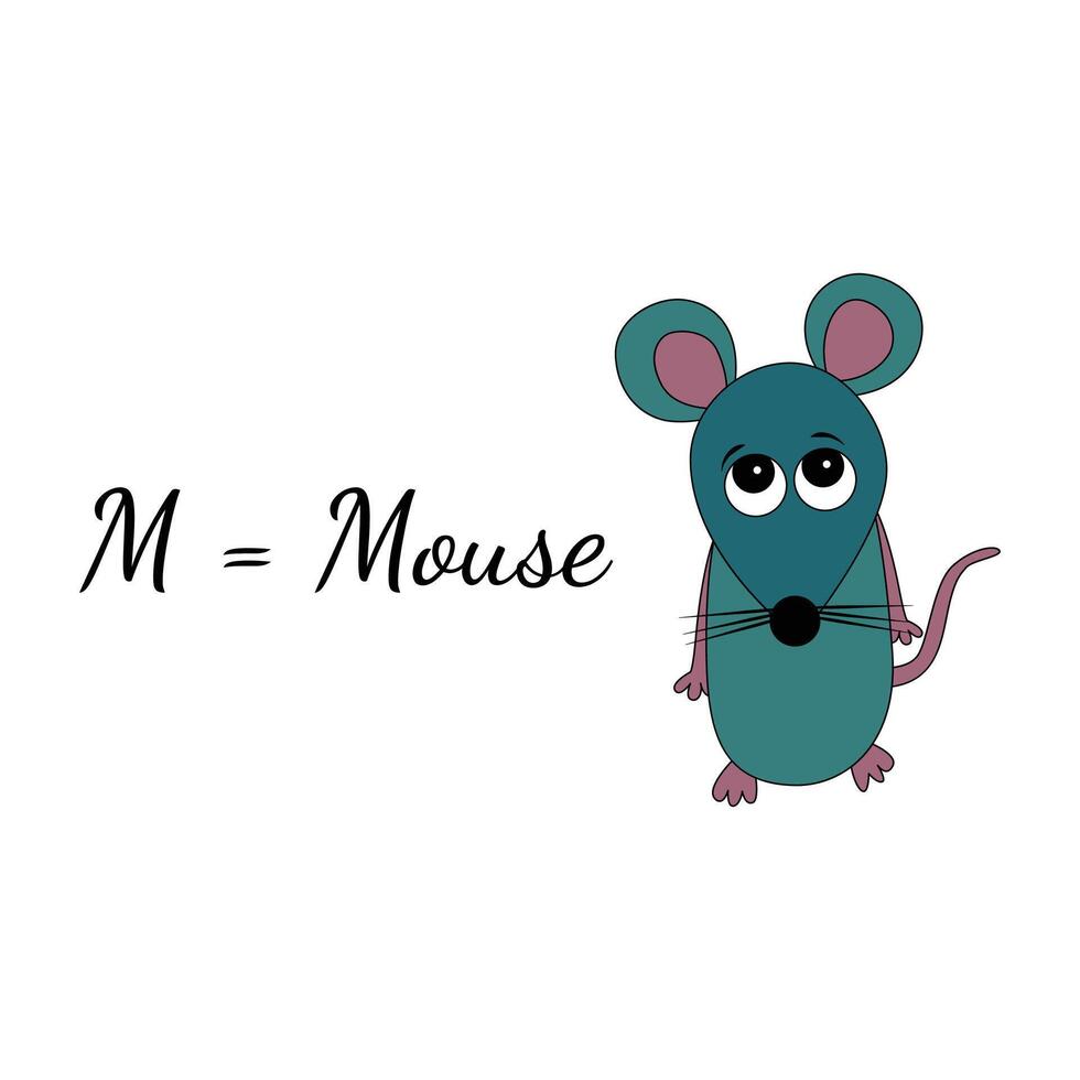 Vector Illustration of Learning English's alphabet for kids letter M