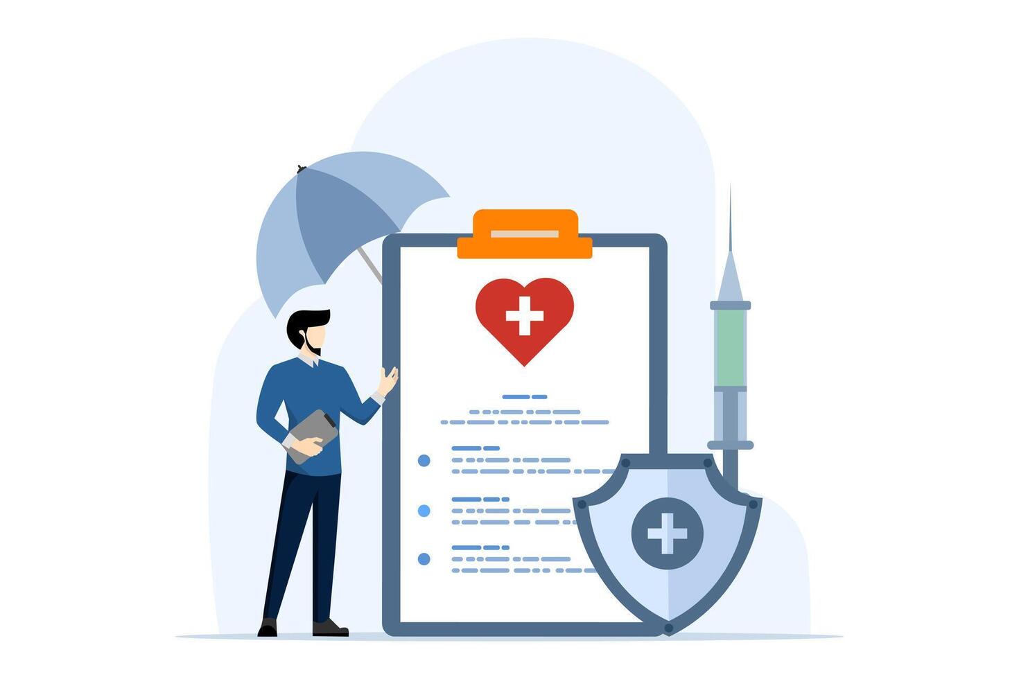 Health insurance concept explained through attractive visuals of co-pay, coverage, and deductible themes, featuring characters interacting with financial elements, flat vector illustration.