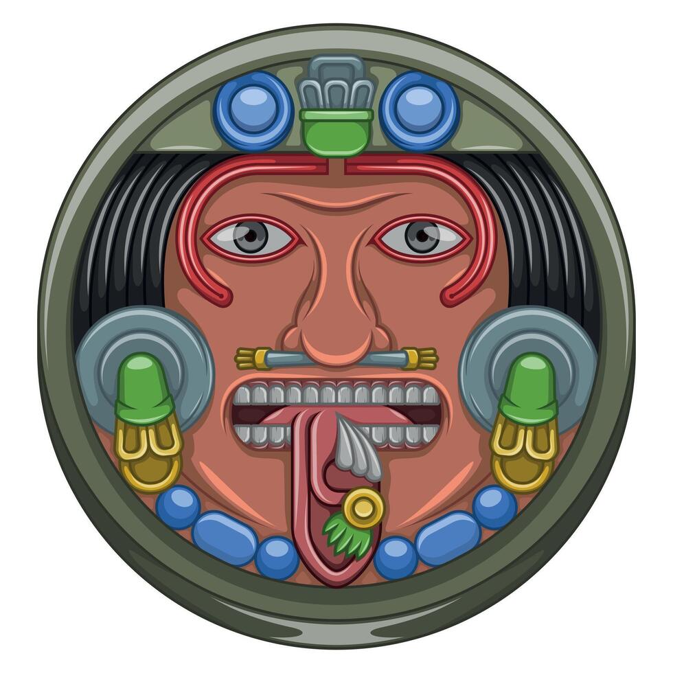 vector diseño de azteca calendario, monolítico disco de el antiguo mexicano, Dom Roca de el azteca civilización