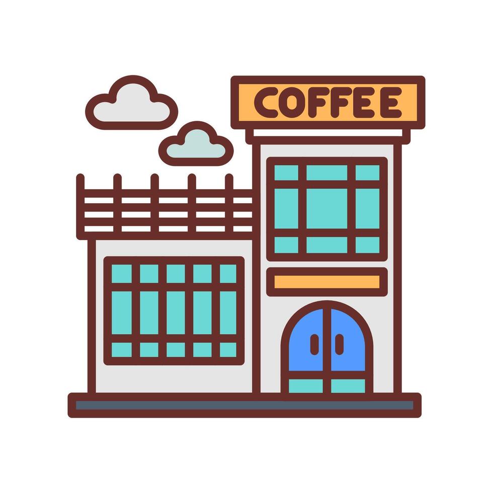 café icono de tienda en vector. ilustración vector