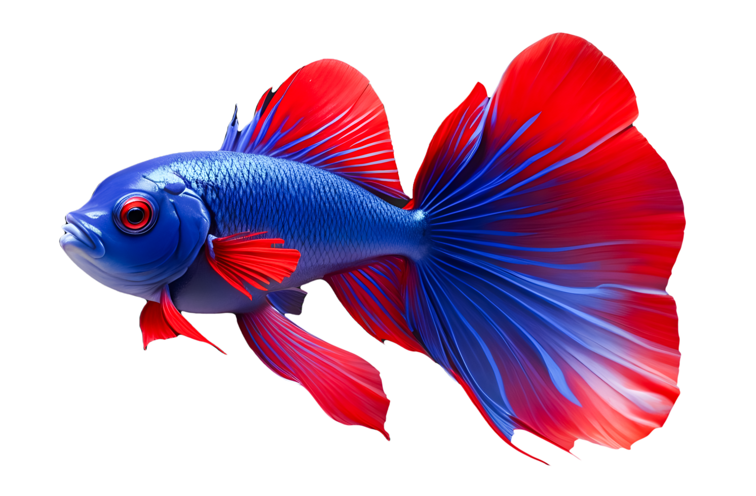AI generated Beautiful Siamese fighting fish swimming.generate ai png