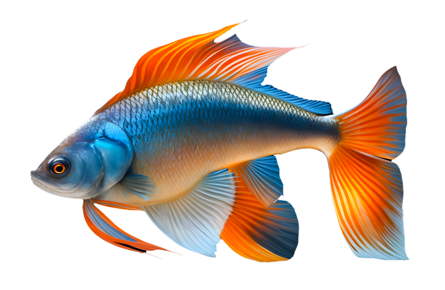 AI generated Beautiful Siamese fighting fish swimming.generate ai png