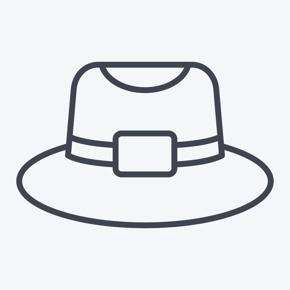Icon Trilby. related to Hat symbol. line style. simple design editable. simple illustration vector