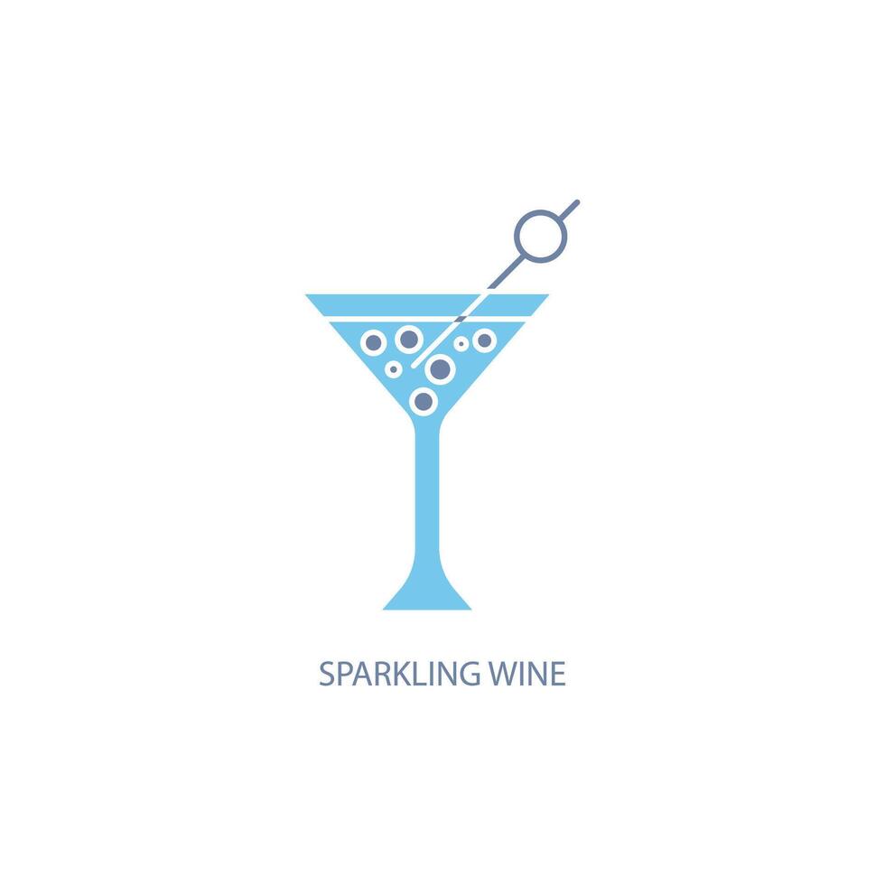 wine labelsparkling wineelement illustration. sparkling wine concept outline symbol design. vector