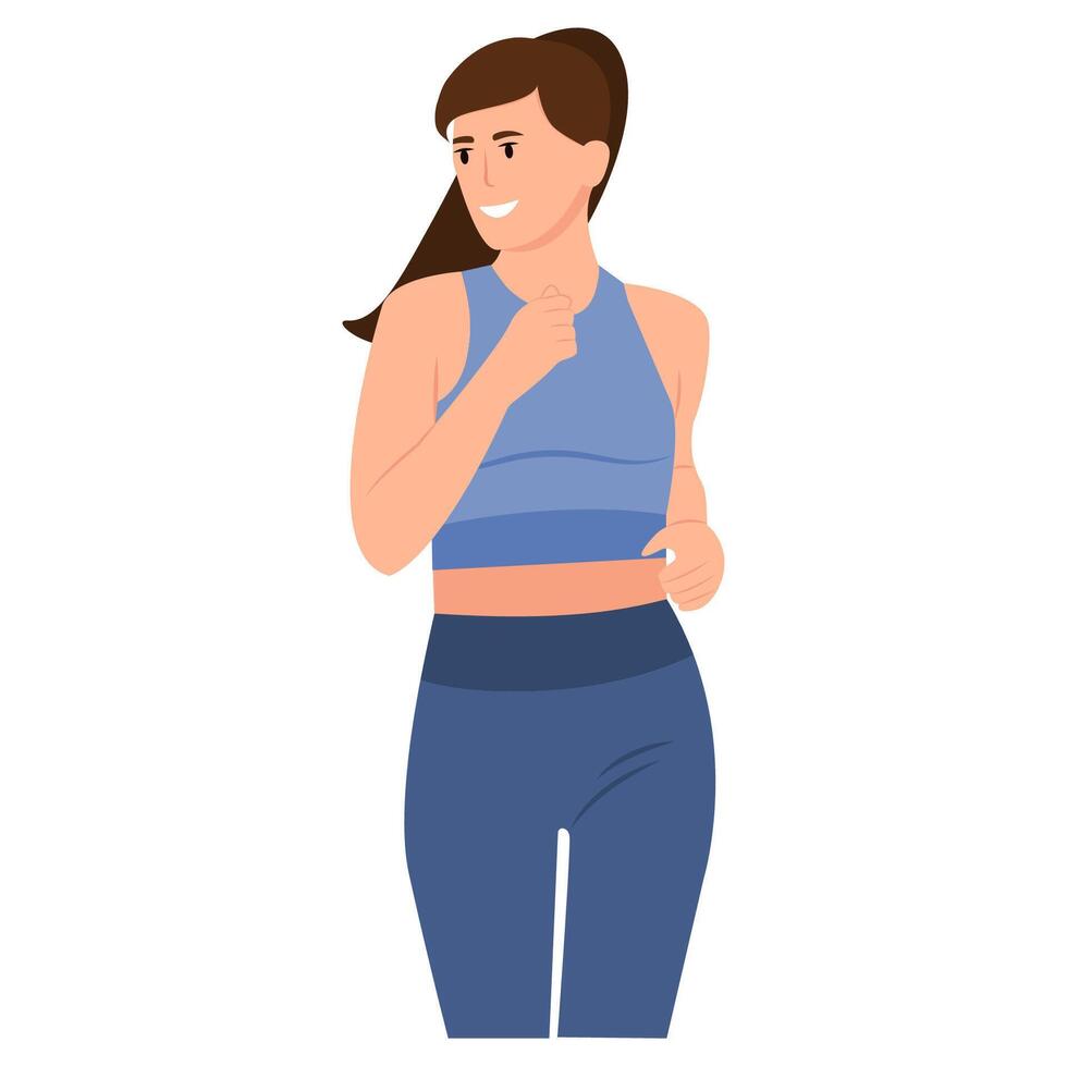 Woman in sportswear jogging.Fitness and healthy lifestyle concept. vector