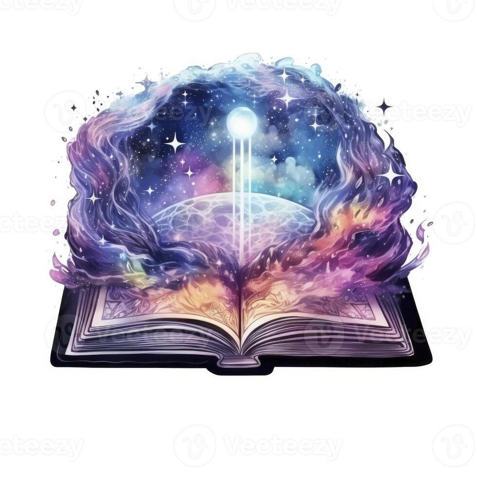 AI generated Galaxy celestial fantasy book watercolor for T-shirt Design. AI Generated photo