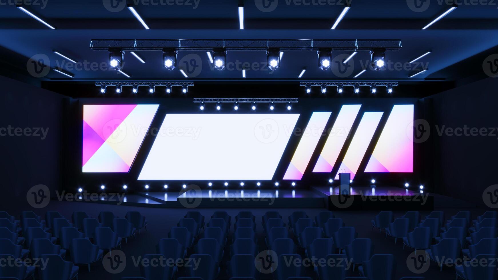 Empty stage Design for mockup, stage event with led screen photo