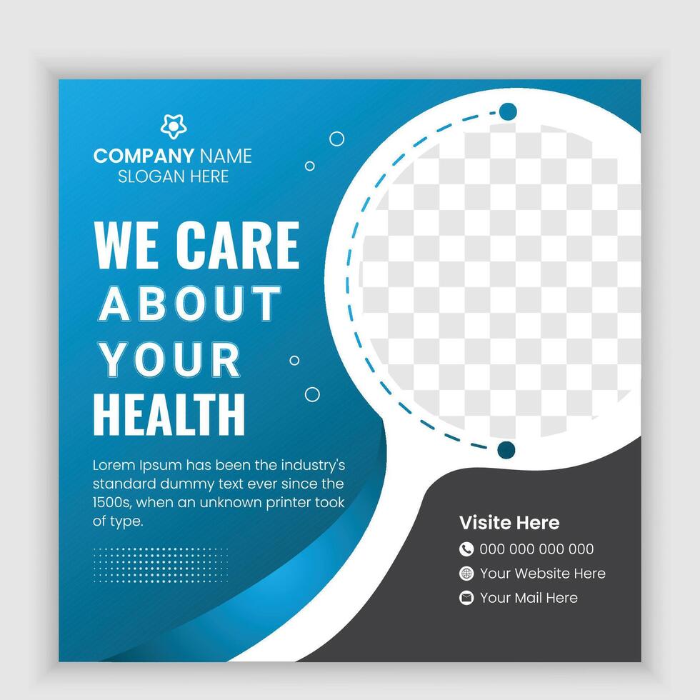 Creative Vector Healthcare  Social Media Post Template Design