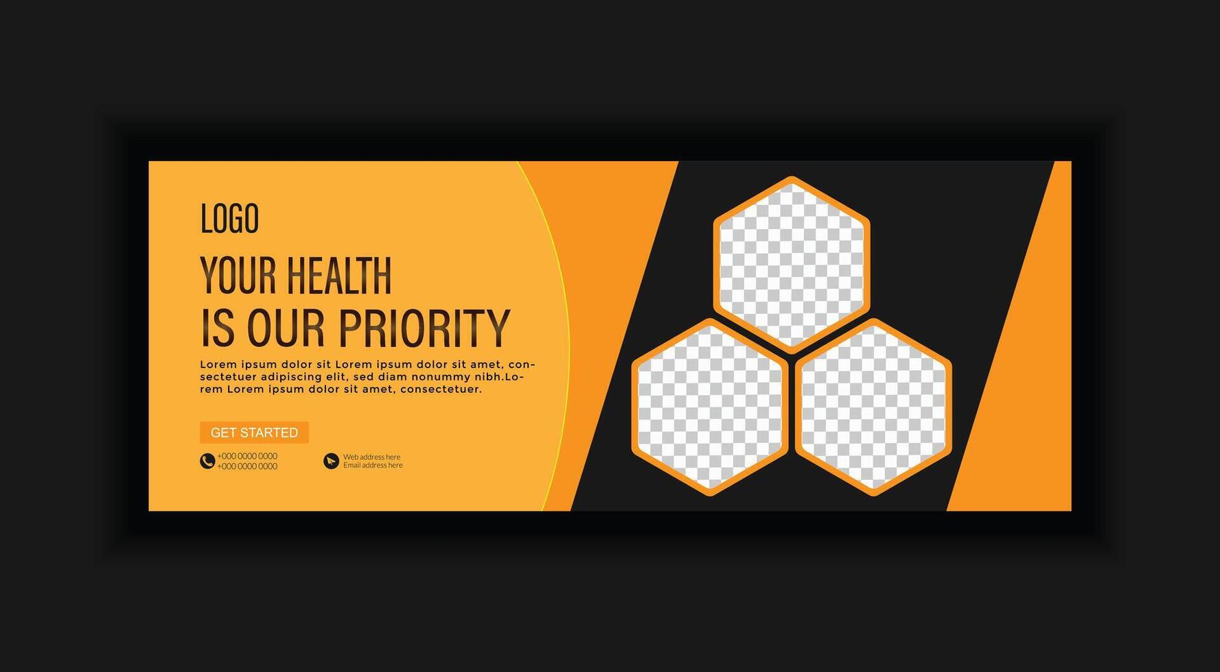 Medical health care cover and banner template vector design