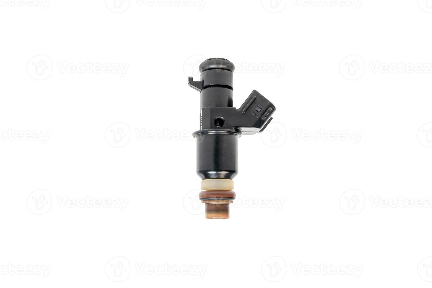 Old Gasoline injector part for car in engine system in white background photo