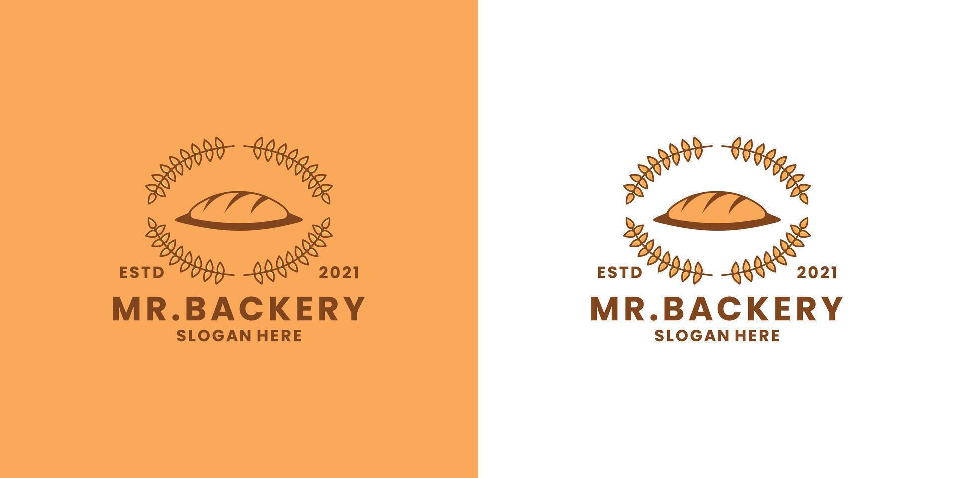 panadería logo diseño modelo para restaurante vector