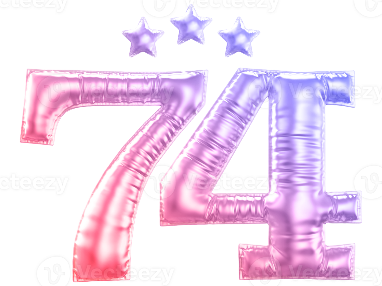 74 year anniversary number gradient png