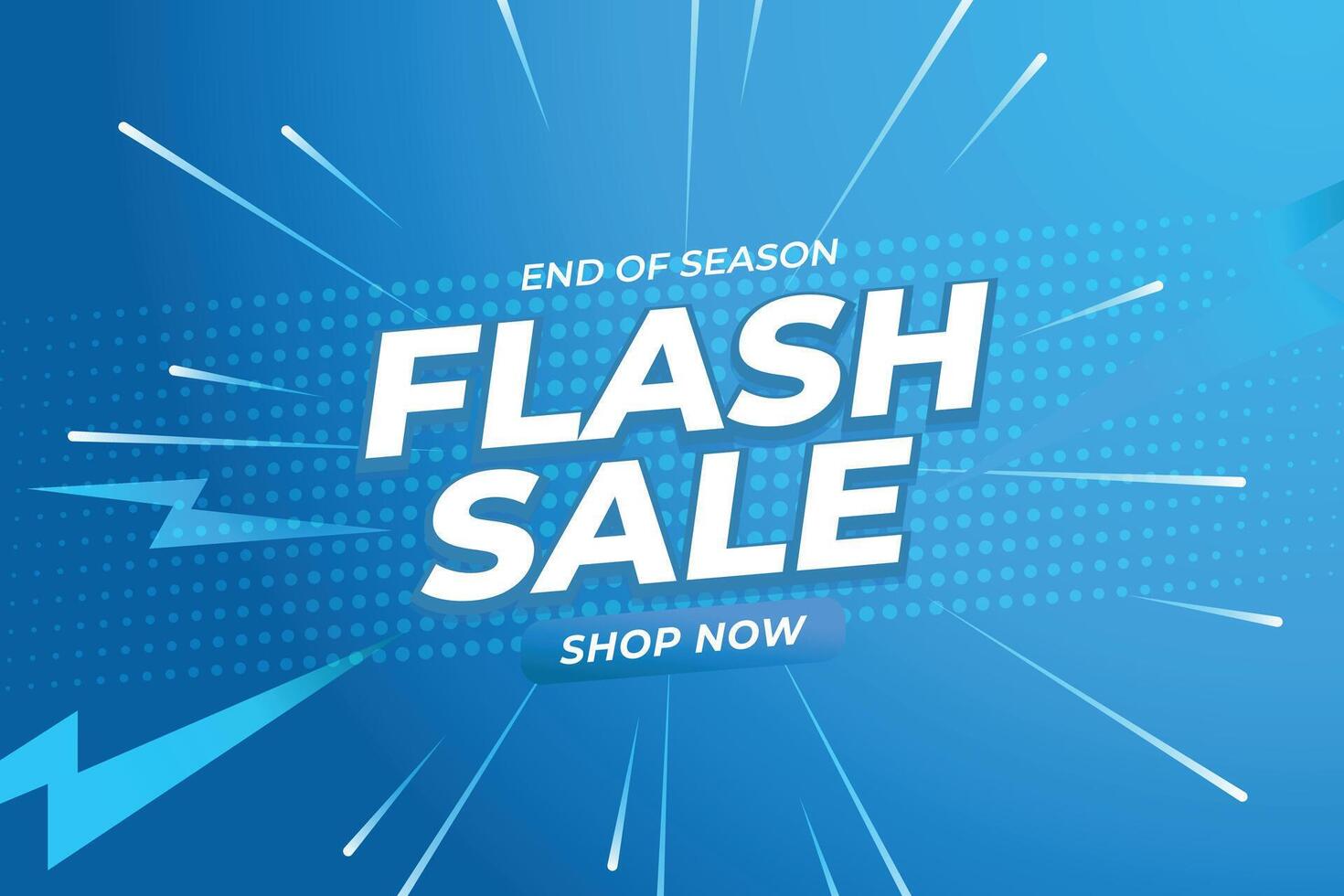 Flash Sale Shopping Poster or banner with Flash icon and 3D text on blue background. Flash Sales banner template design for social media and website. Editable EPS File. vector