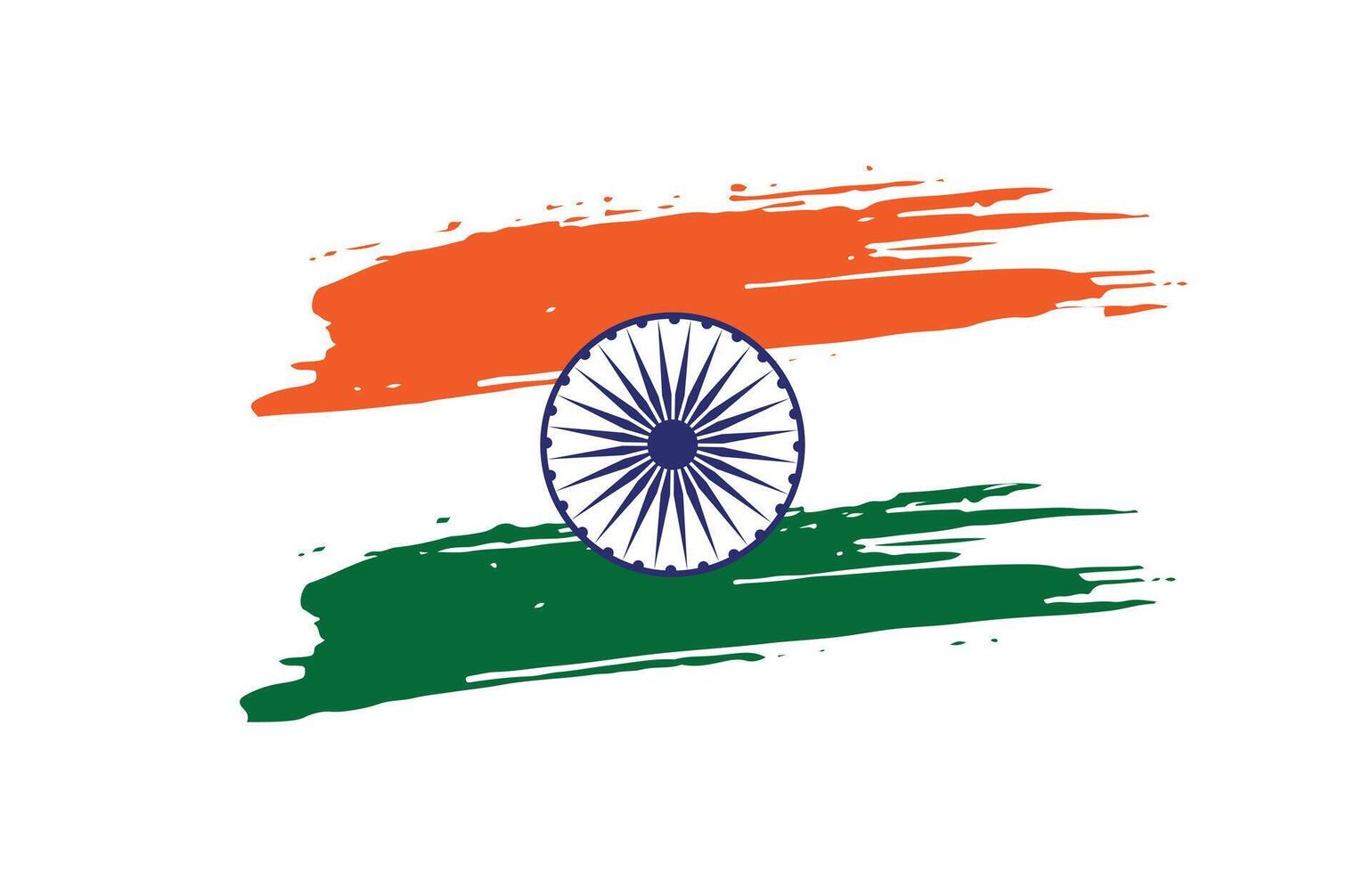 Indian Republic day Brush art flag vector