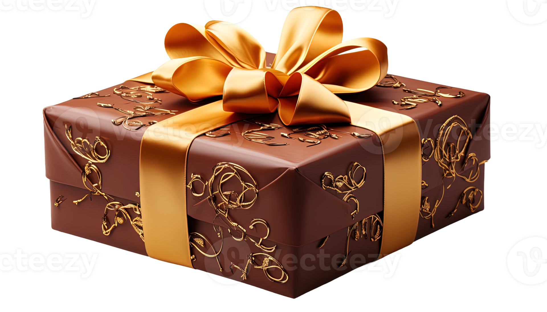 AI generated Wrapped gift box clipart, ribbonwrapped presents