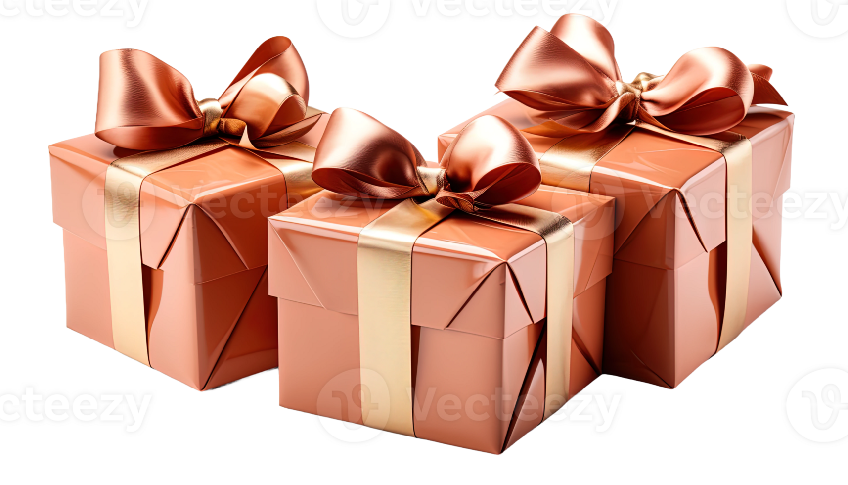 AI generated Wrapped gift box clipart, ribbonwrapped presents