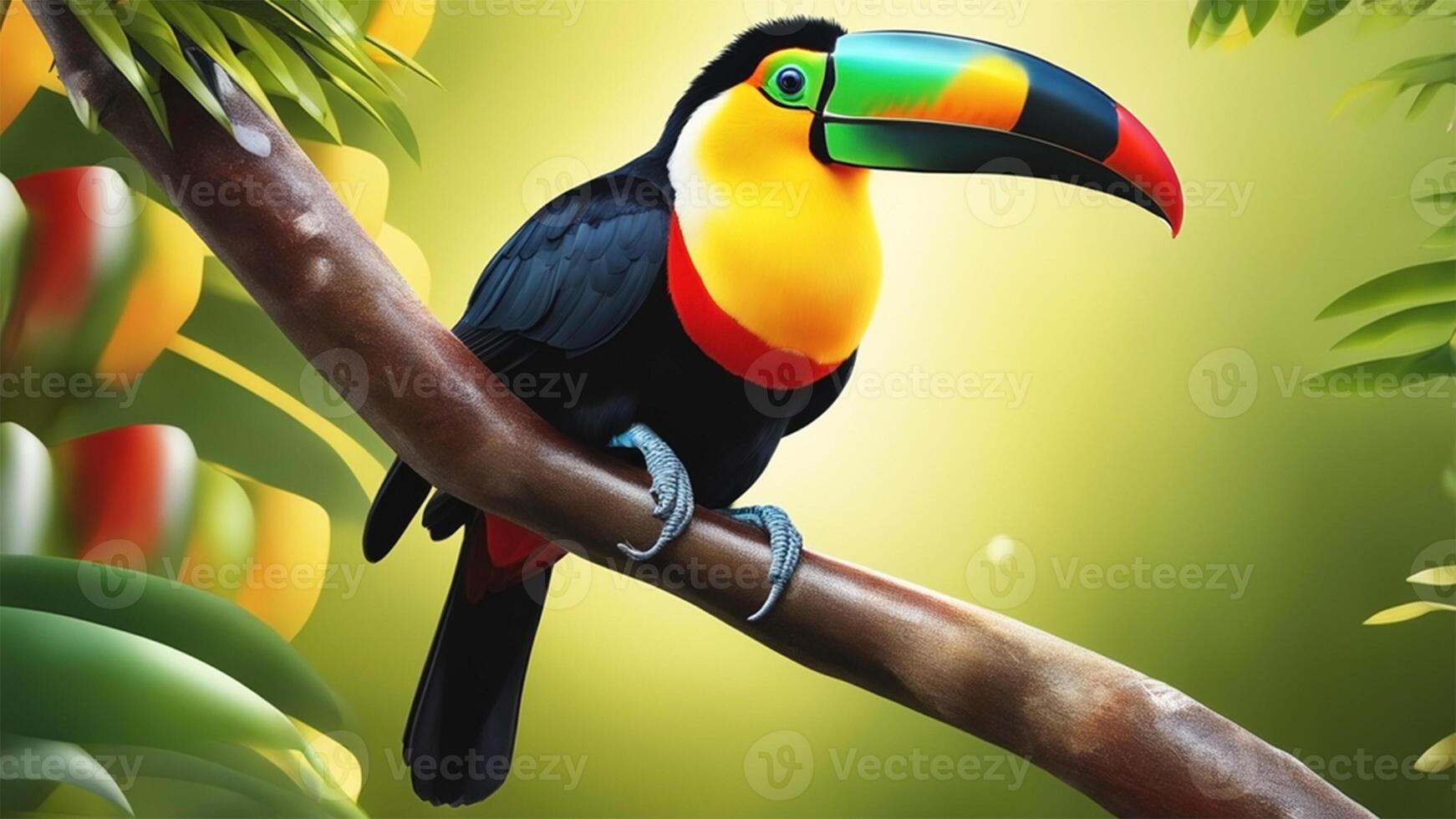 AI generated Tropical Harmony Toucans in their Natural Haven photo