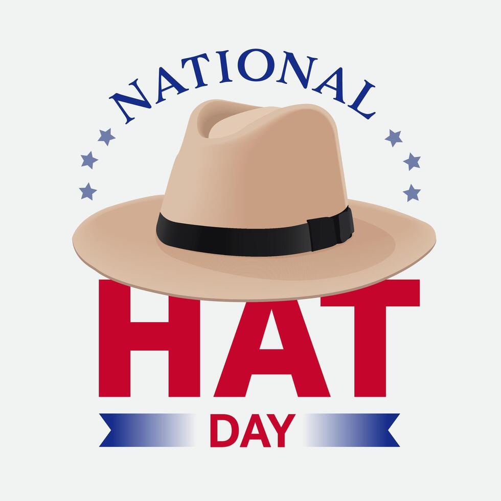 vector illustrational of national hat day, Flat design concept, graphic designe for banner