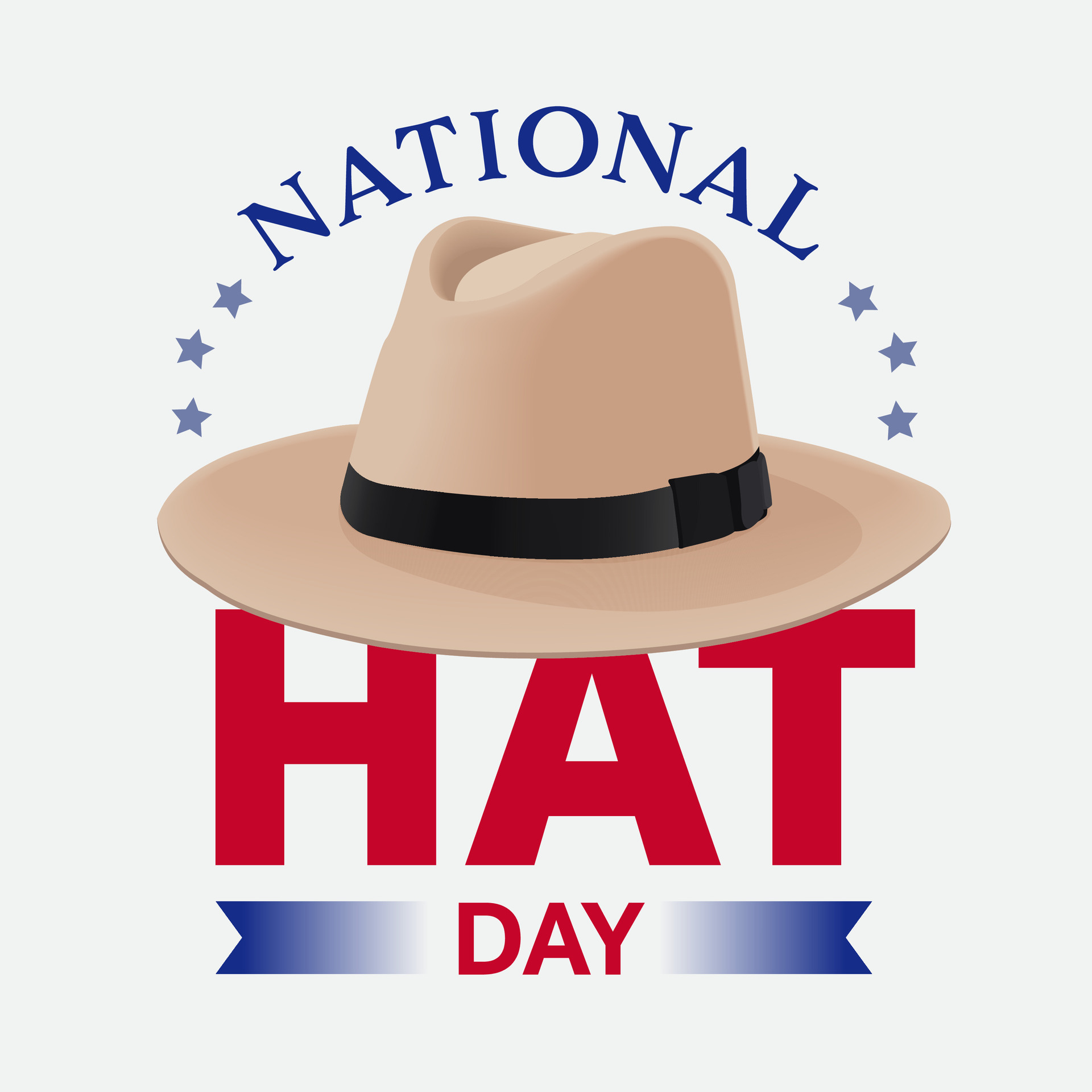 vector illustrational of national hat day, Flat design concept, graphic