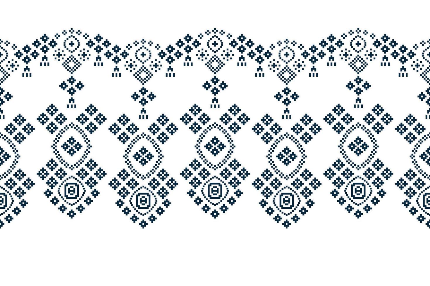 Ethnic geometric fabric pattern Cross Stitch.Ikat embroidery Ethnic oriental Pixel pattern white background. Abstract,vector,illustration. Texture,clothing,decoration,motifs,silk wallpaper. vector