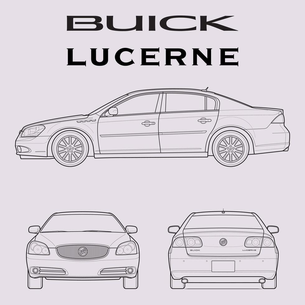 2006 Buick Lucerne car blueprint vector