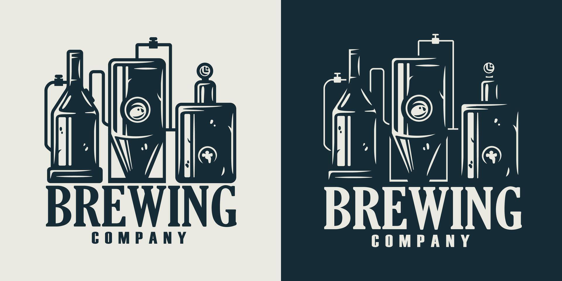 Emblem of brewing company or beer crafting vector