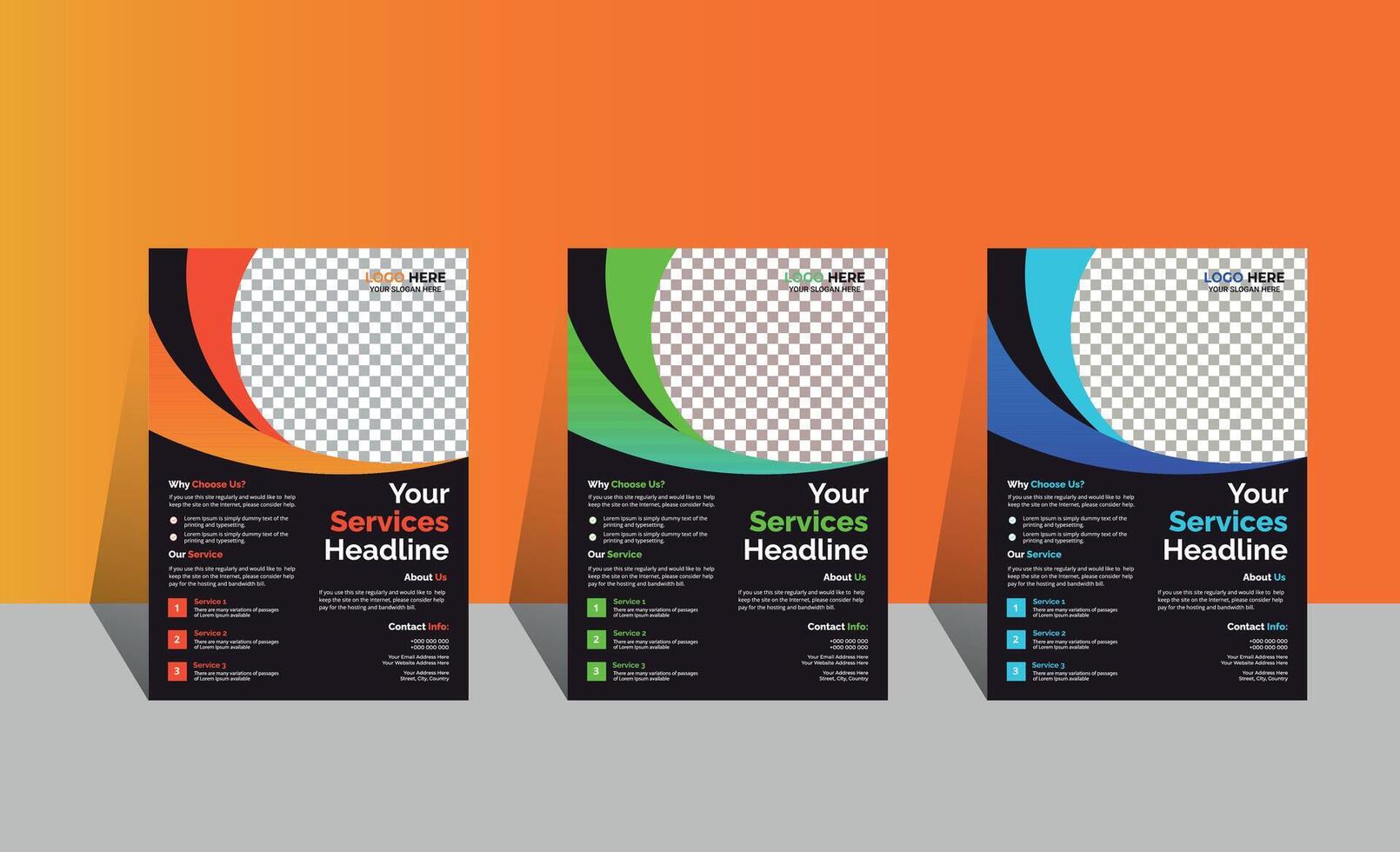 Modern Vector Corporate Flyer Design Template
