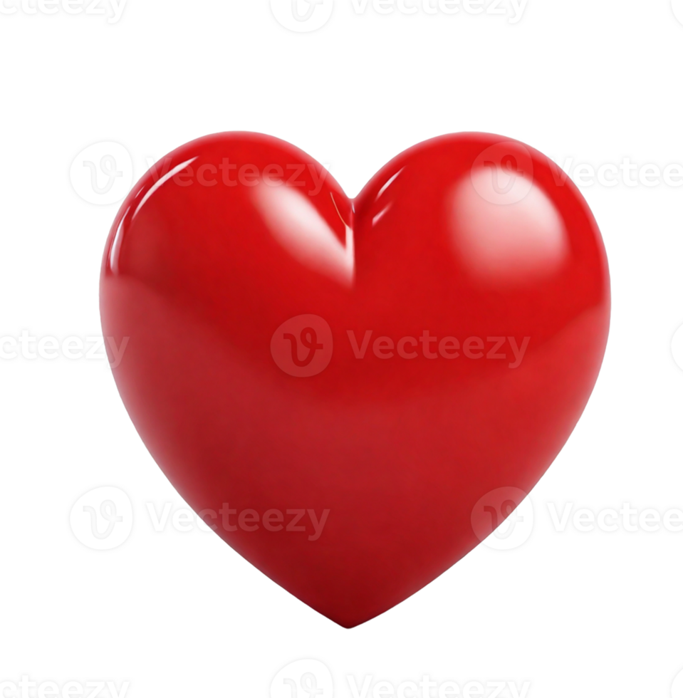 ai generado San Valentín día 3d corazón en transparente antecedentes png