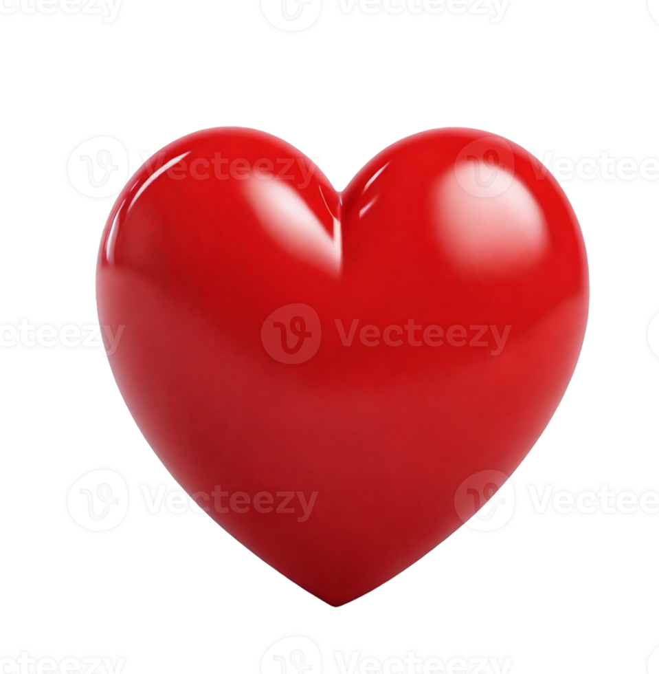 AI generated Valentine's Day 3D heart on transparent  background png