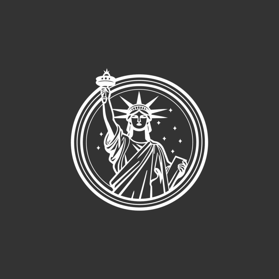 ai generado nuevo York estatua de libertad americano símbolo.cara libertad dibujo Arte logo diseño modelo ilustración vector