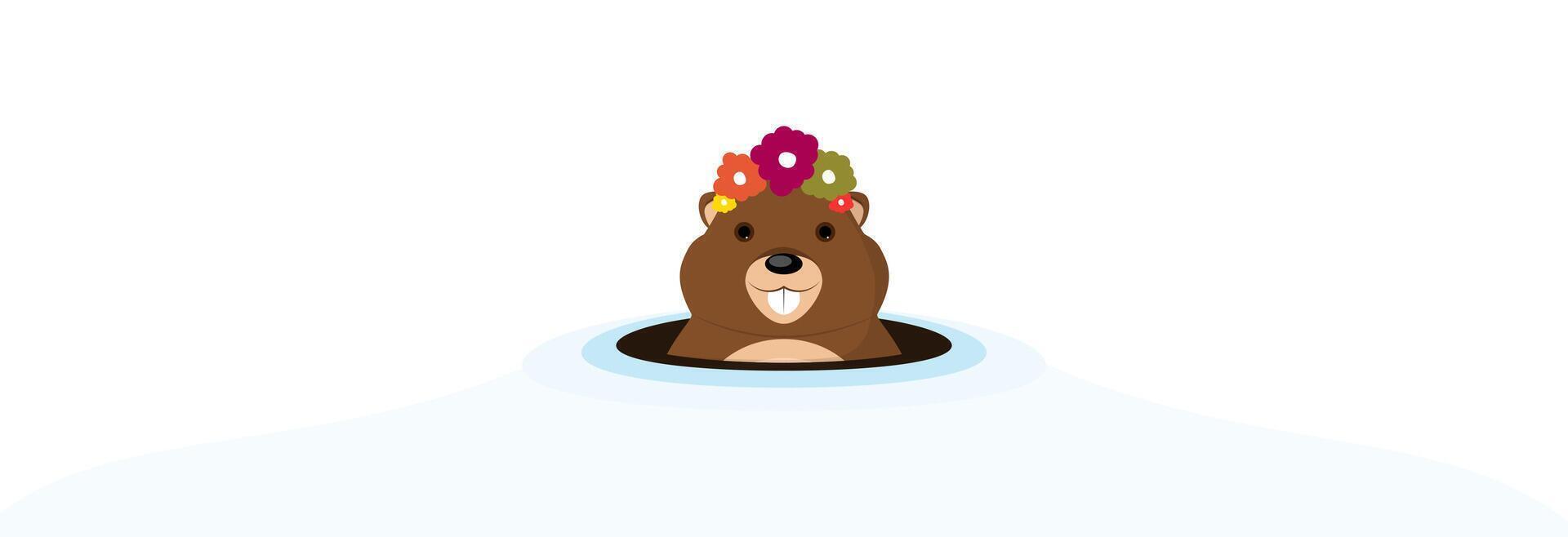 Groundhog day banner. vector