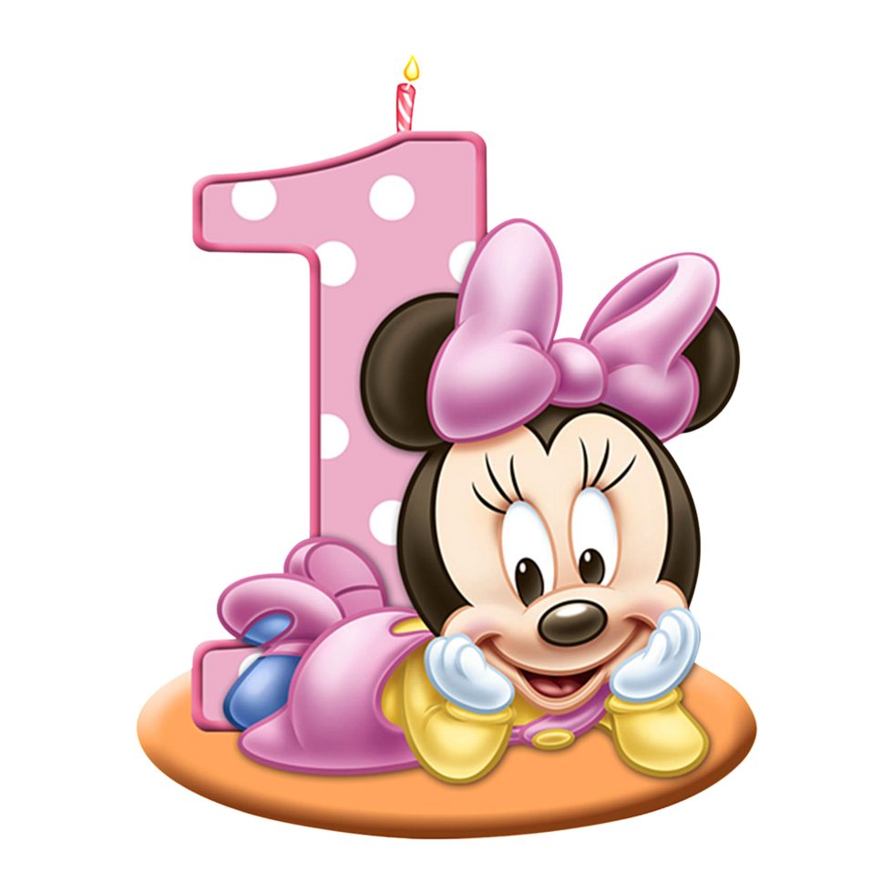 Minnie Mouse Birthday cake Greeting Note Cards, 1st, wish, child png