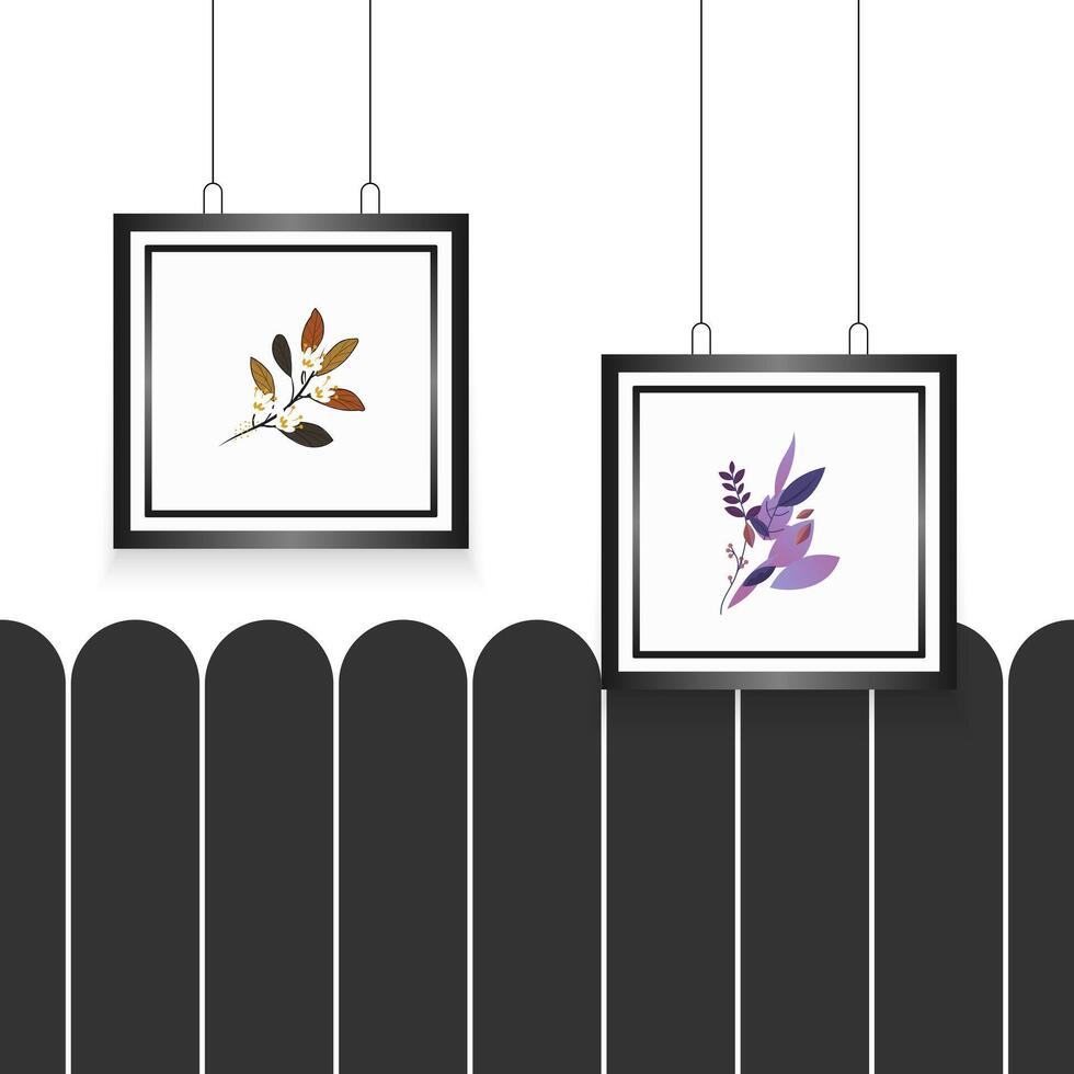 black and white photo frame design vector