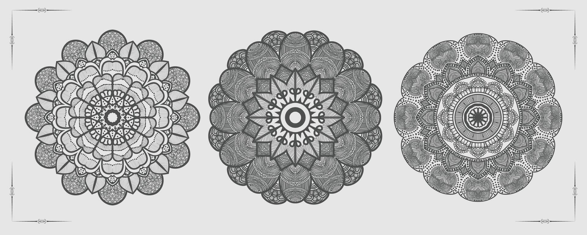 Vector luxury mandala template background and ornamental design for coloring page, greeting card, invitation, tattoo, floral mandala.