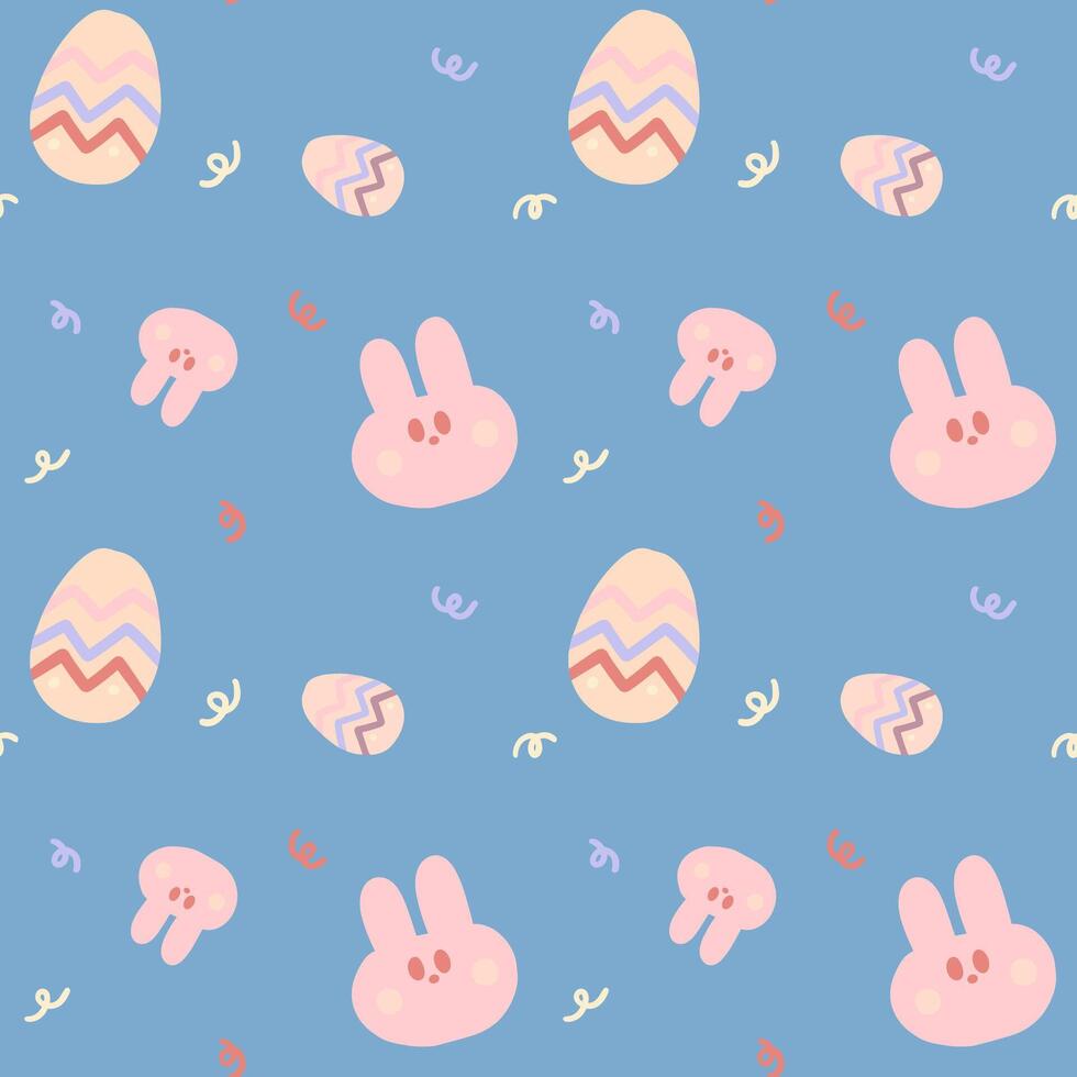 easter egg with rabbit seamless parttern. Pattern for textiles, wrapping paper, wallpapers, backgrounds vector
