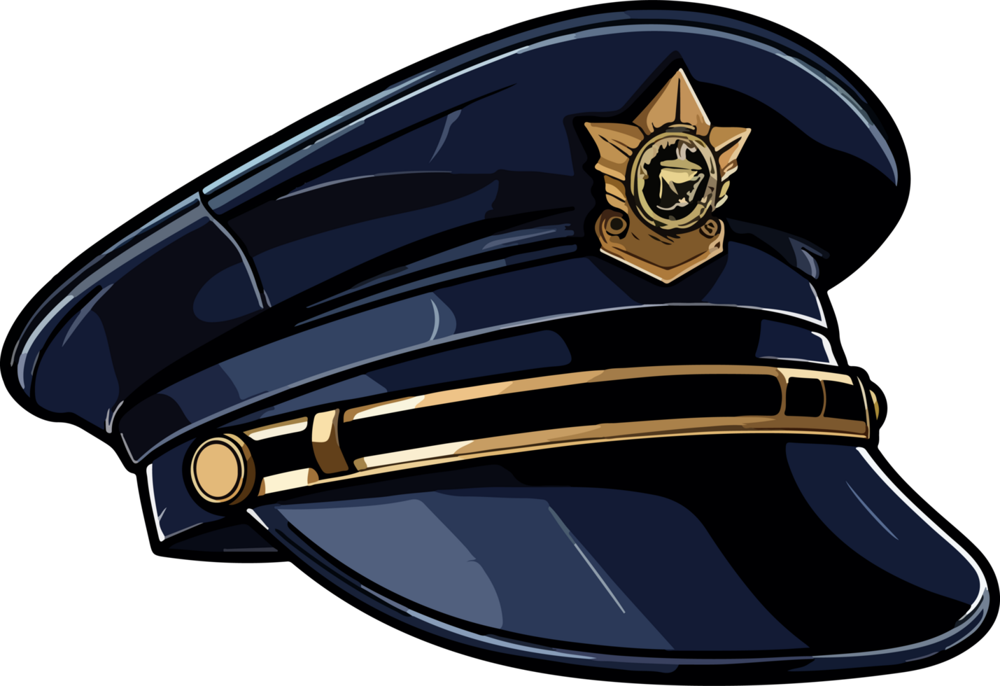 AI generated police hats design illustration isolated on transparent  background png