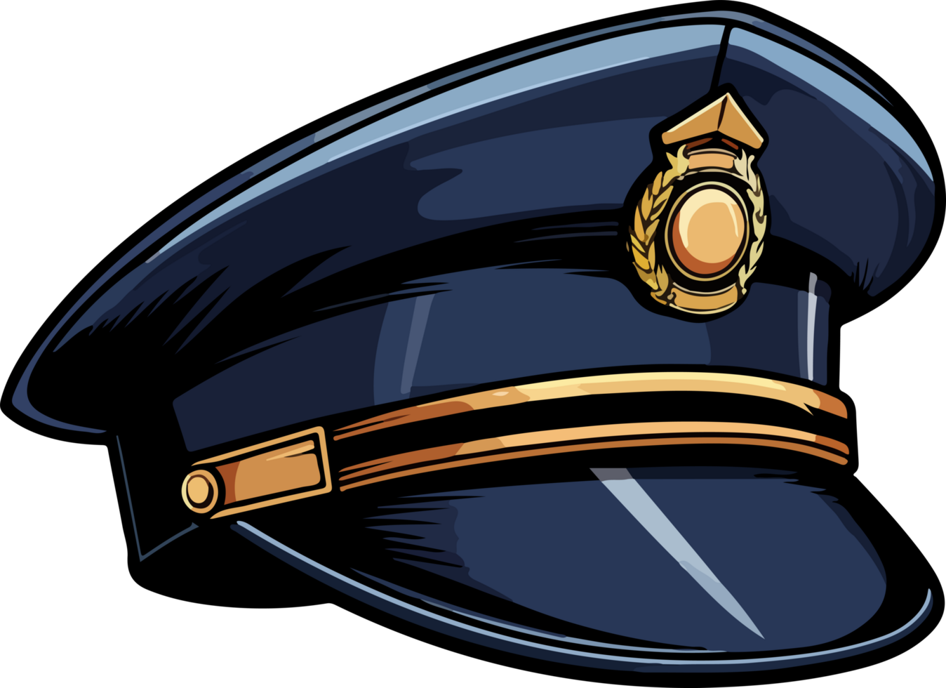 AI generated police hats design illustration isolated on transparent  background png