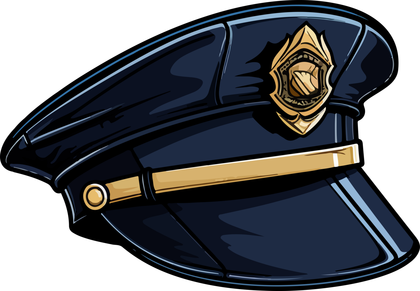 AI generated police hats design illustration isolated on transparent  background png