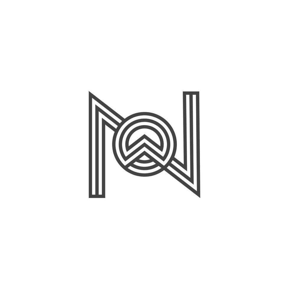 NW, WN, W AND N Abstract initial monogram letter alphabet logo design vector