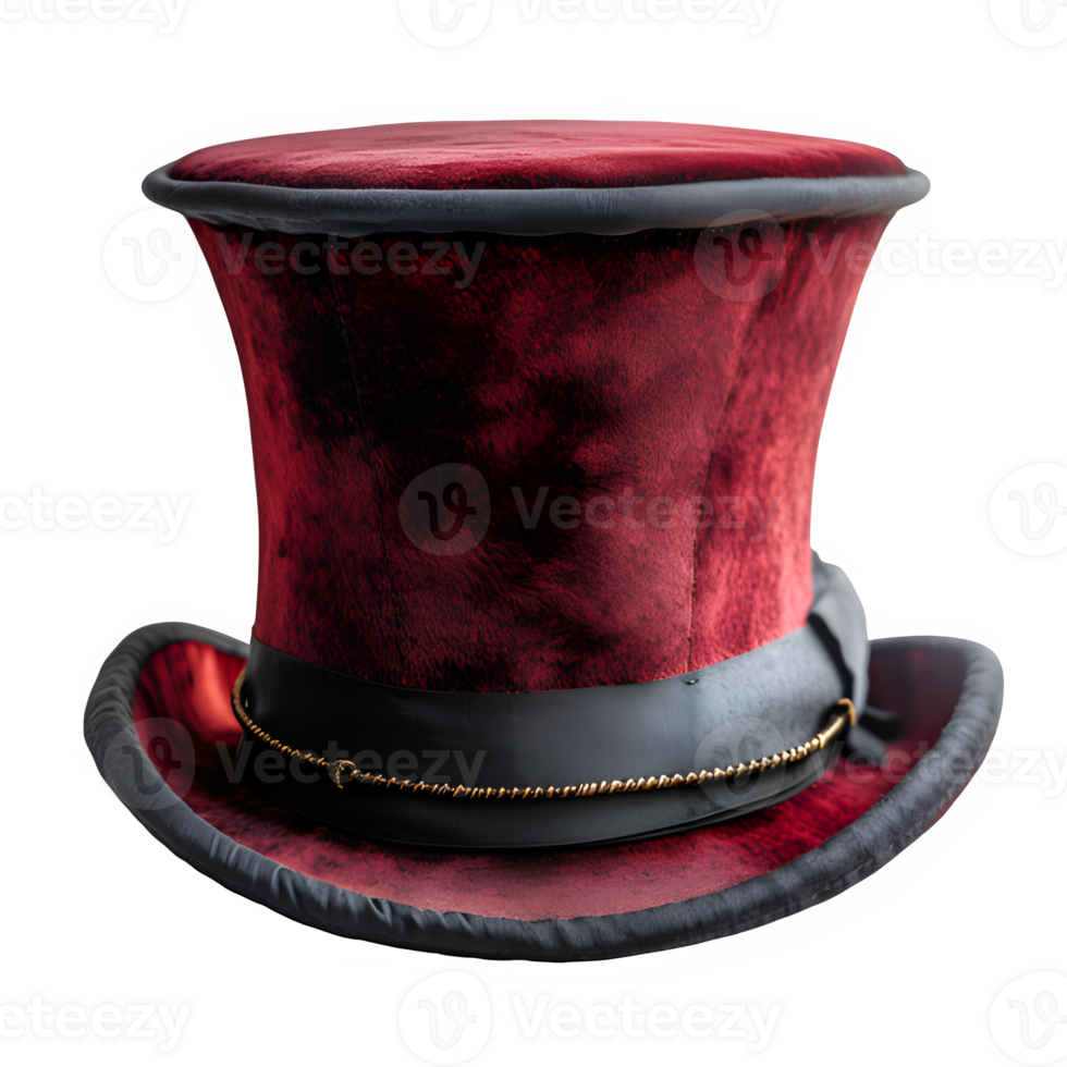 AI generated top hat isolated on transparent background ,magician png ,generative ai