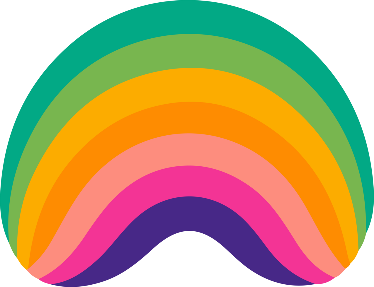 AI generated rainbow design illustration isolated on transparent background png