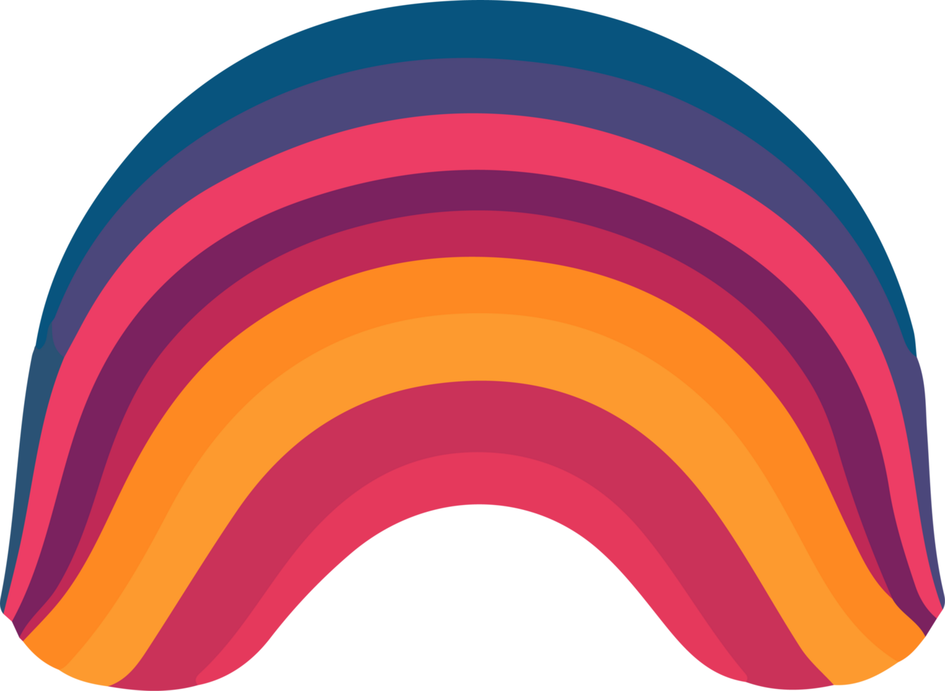 AI generated rainbow design illustration isolated on transparent background png