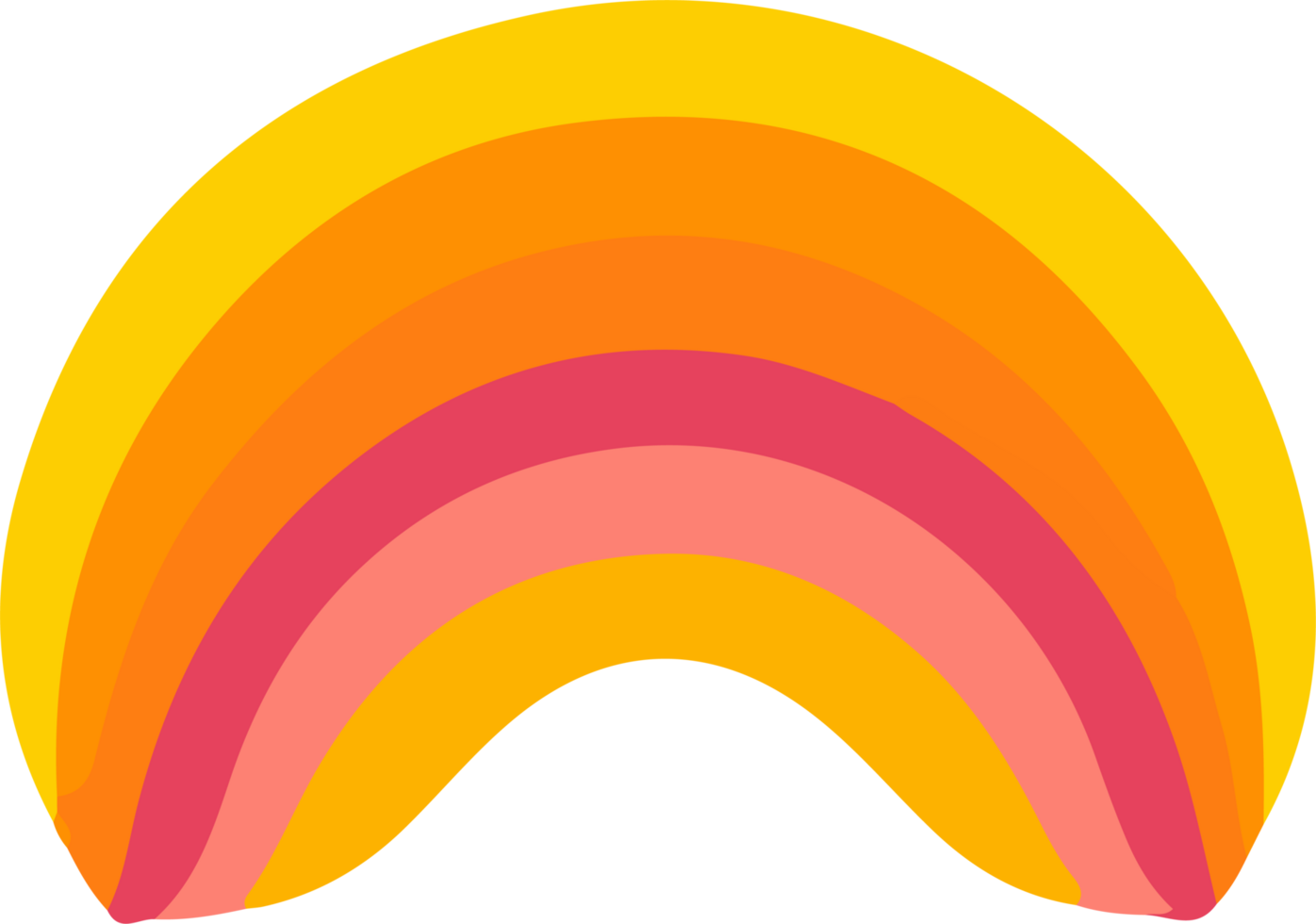AI generated rainbow design illustration isolated on transparent background png