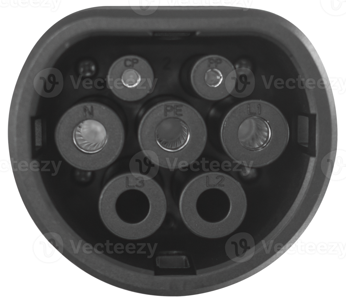 CCS Type 2 Plug DC Charger Connector isolated with path png