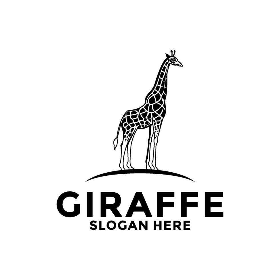 Giraffe vector logo, Giraffe animal logo design template
