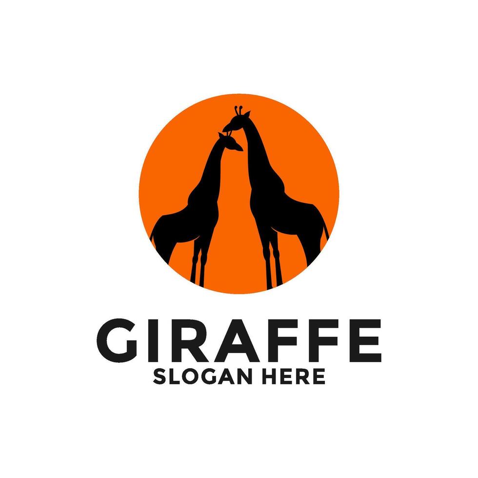 Giraffe vector logo, Giraffe animal logo design template